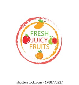 fresh juicy fruits vector illustration design template