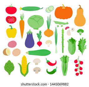Fresh juicy healthy vegetables vector illustration. Vegetarian food.