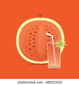 Fresh and juicy red watermelon and slices. tropical fruit watermelons juice