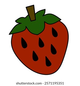 Fresh and juicy strawberry illustration for your projects."