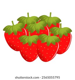 Fresh, juicy strawberry with vibrant red color and green leaves. Perfect for food, health, and organic concepts