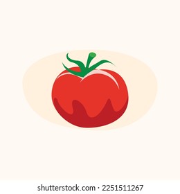 Dibujo de tomate jugoso y fresco. Vector