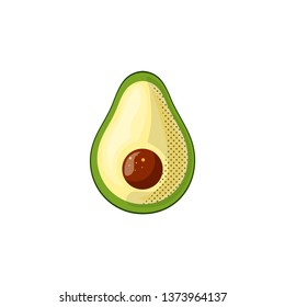 Fresh juicy vegetable - avocado vector icon isolated on white background. avocado icon, flat style, veg vector illustration. Healthy food single object - isolated avocado