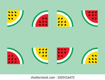 Fresh and juicy watermelon slices, vector illustration for summer, party and relaxing background