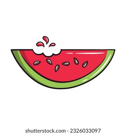 Fresh and juicy watermelon slices vector illustration, watermelon illustration