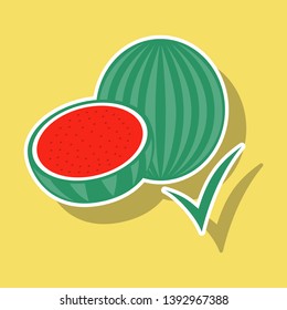 Fresh and juicy whole watermelons and slices