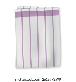 Fresh kitchen towel displayed from a top view, featuring a simple yet elegant design in lavender stripes. Perfect for drying dishes or adding style to kitchen decor