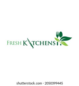 Fresh kitchens logo icon vector template.