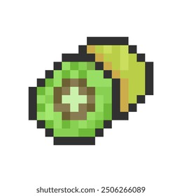 fresh kiwi fruit pixel art