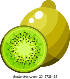fresh kiwi fruit single vector illustration