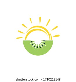 Fruta kiwi fresca Cortezas aisladas al sol 