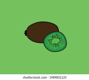 Fresh Kiwi Fruit Vector Illustration 