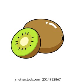 Ilustração de vetor de arte de frutas Kiwi frescas