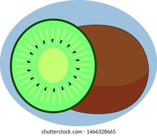 Fresh kiwi, illustration, vector on white background.