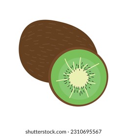 Kiwi fresco sobre fondo blanco