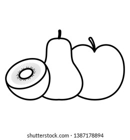 fresh kiwi with pear and apple