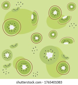 Fresh kiwi seamless pattern.Vector illustration of healthy. kiwi seamless pattern.