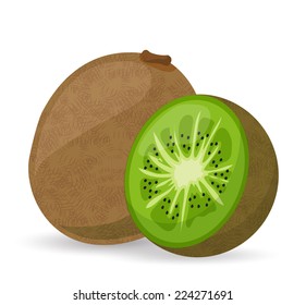 fresh kiwi and slice kiwi