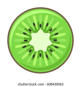 Fresh kiwi slice isolated on white.