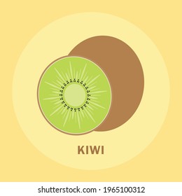 Fresh Kiwi slice vector png for icon and clipart in diet fruits