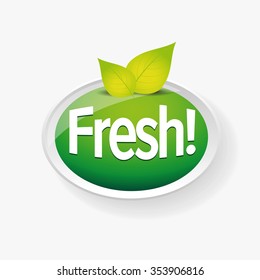 Fresh label vector green with leaf