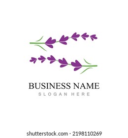 fresh lavender flower logo flat design