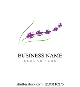 fresh lavender flower logo flat design