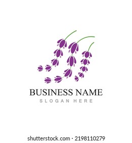 fresh lavender flower logo flat design