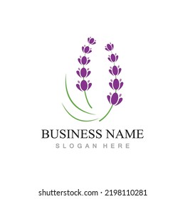 fresh lavender flower logo flat design