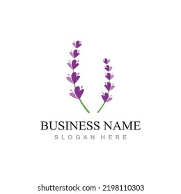 fresh lavender flower logo flat design