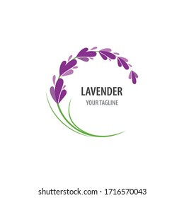 Fresh Lavender flower logo vector flat design