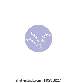 Fresh Lavender flower logo vector flat design