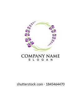 Fresh Lavender flower logo vector flat design