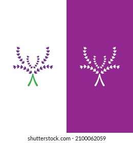 Fresh Lavender flower logo vector flat design