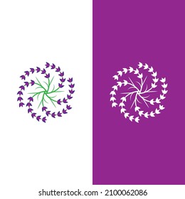 Fresh Lavender flower logo vector flat design