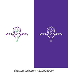 Fresh Lavender flower logo vector flat design