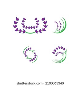 Fresh Lavender flower logo vector flat design
