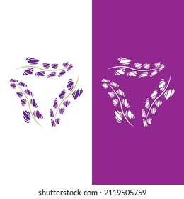 Fresh Lavender flower logo vector flat design