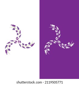 Fresh Lavender flower logo vector flat design