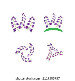 Fresh Lavender flower logo vector flat design