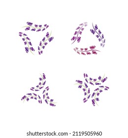 Fresh Lavender flower logo vector flat design