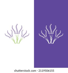 Fresh Lavender flower logo vector flat design