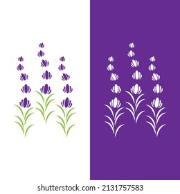 Fresh Lavender flower logo vector flat design