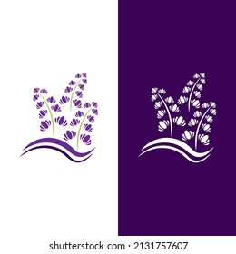 Fresh Lavender flower logo vector flat design