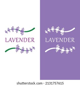 Fresh Lavender flower logo vector flat design