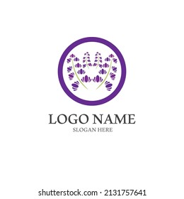 Fresh Lavender flower logo vector flat design