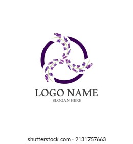 Fresh Lavender flower logo vector flat design