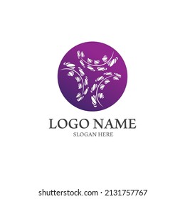 Fresh Lavender flower logo vector flat design