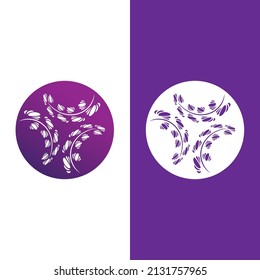 Fresh Lavender flower logo vector flat design