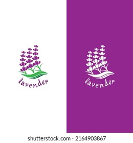 Fresh Lavender flower logo vector flat design